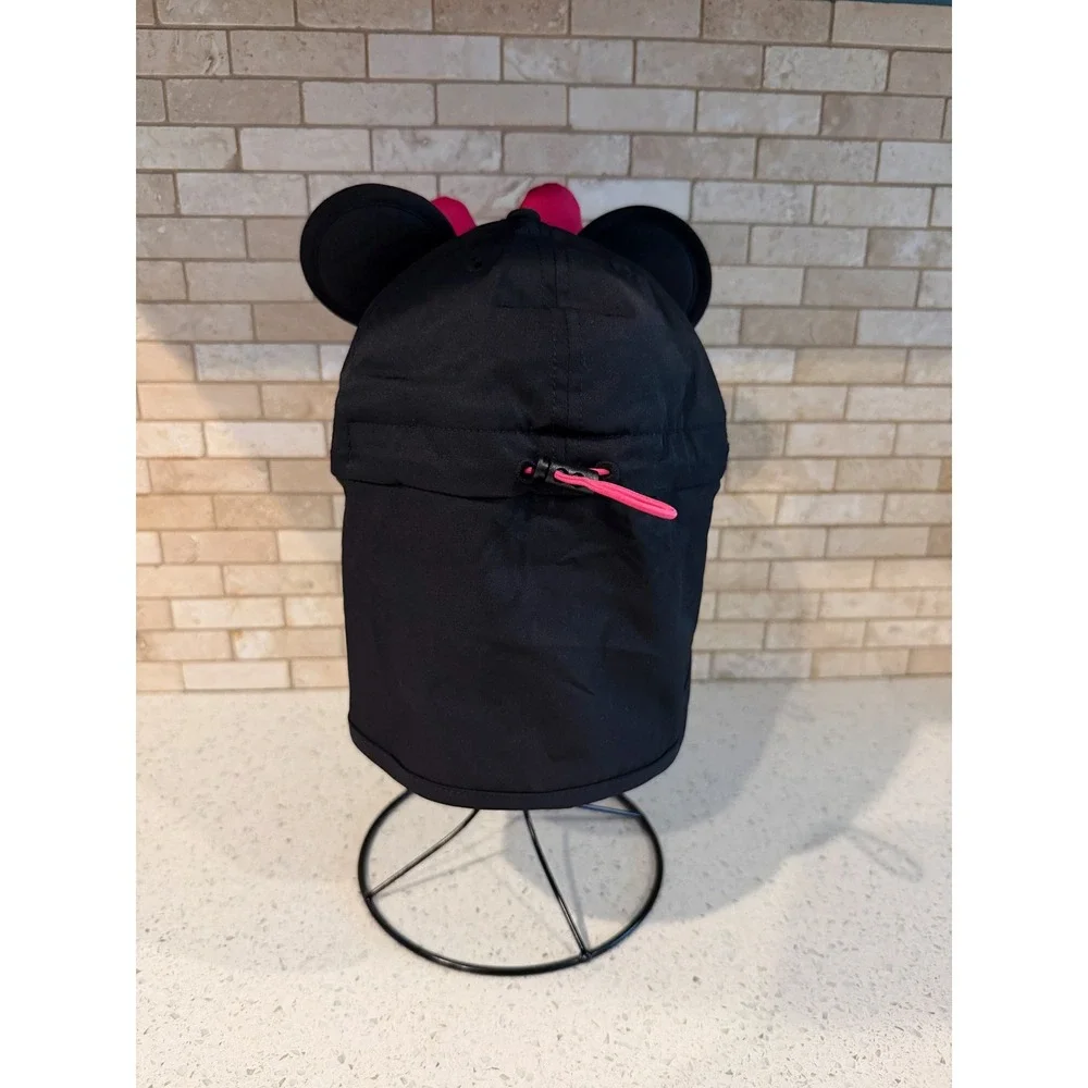 Disney Minnie Mouse Baseball Cap 3D Ears Pink Polka Dot Bow Black
